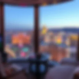 Luxurious hotel room with a stunning view of the Las Vegas Strip