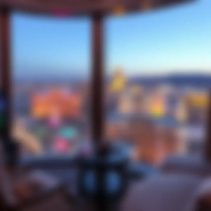 Luxurious hotel room with a stunning view of the Las Vegas Strip