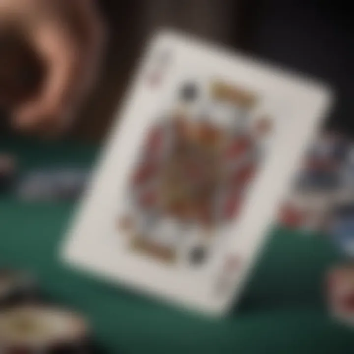 Close-up of a playing card being shuffled, highlighting durability and texture