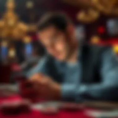 Strategizing for Success in Mobile Blackjack A player strategizing while engaging with a mobile blackjack app