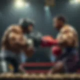 Dynamic boxing match in action