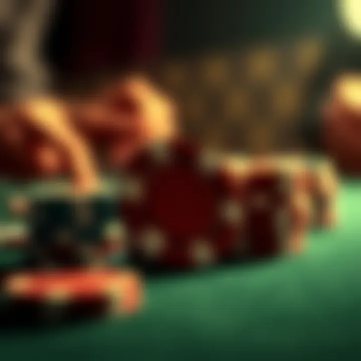 Example of poker chips in play