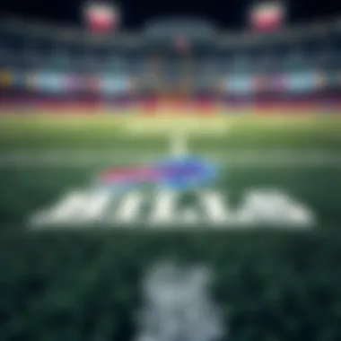 Buffalo Bills logo on the field