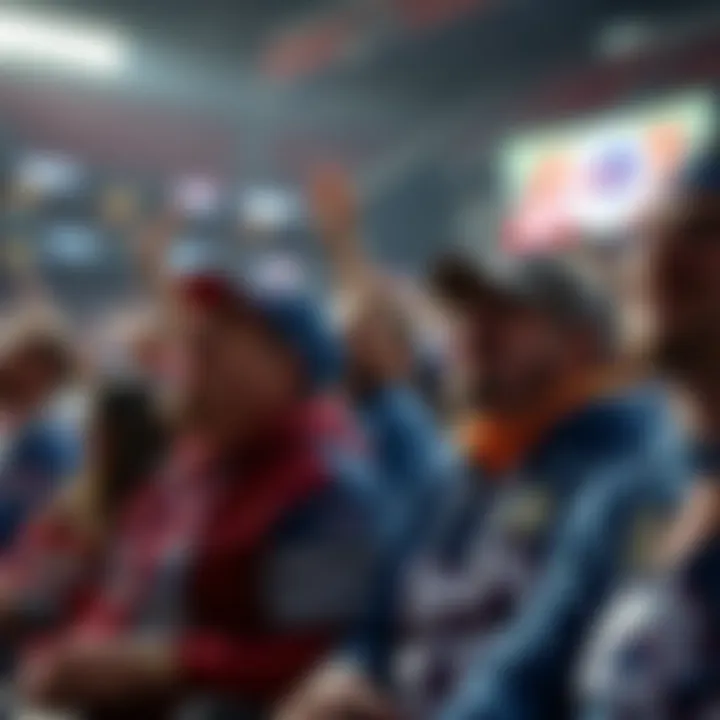 Fans cheering in the stadium during a game