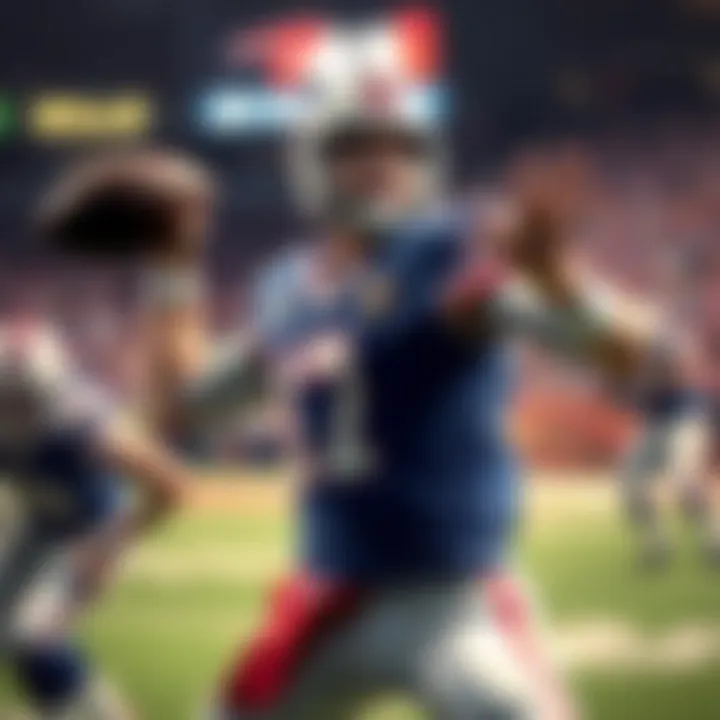 Quarterback throwing a pass during a game