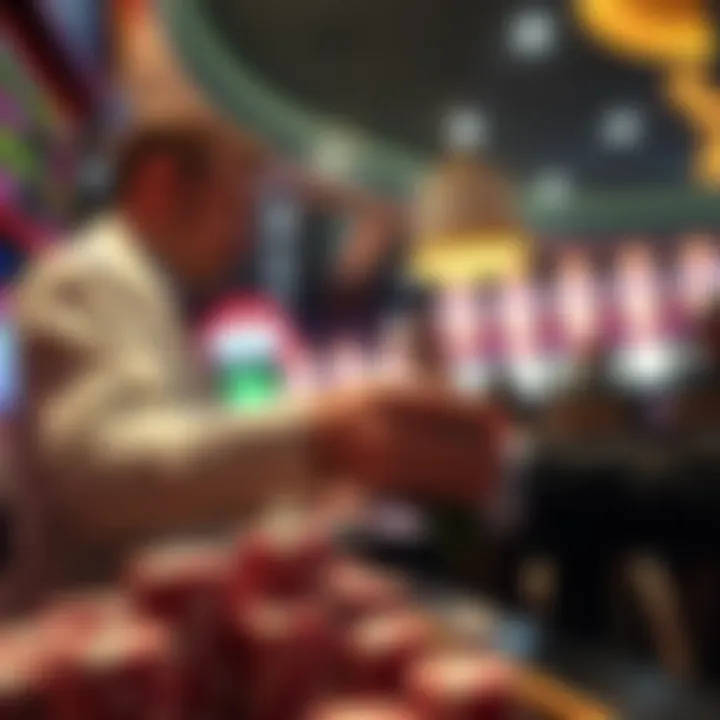 Cashier Exchange for Casino Chips Cash exchange at a casino cashier