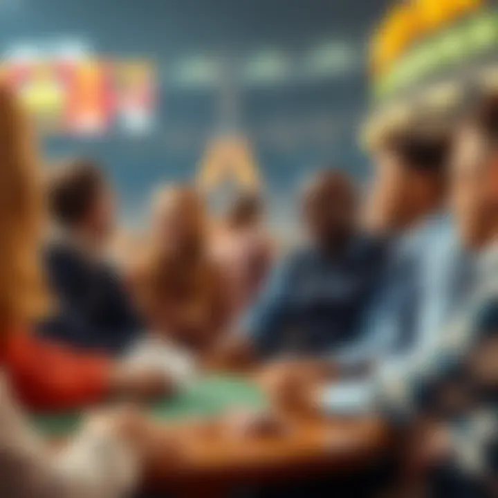 Community Engagement in Sports Betting Community gathering around a sports event demonstrating social engagement through betting