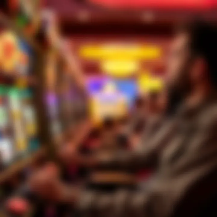 Player immersed in slot gaming experience