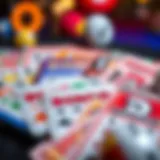 Colorful bingo cards with various designs