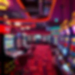 A vibrant casino scene showcasing an array of gaming options