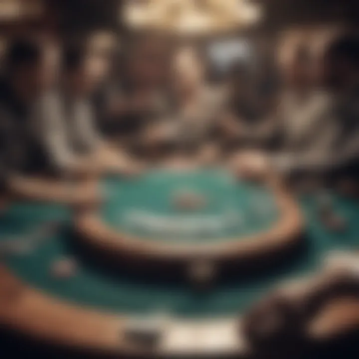 An engaging poker table capturing intense gameplay among participants