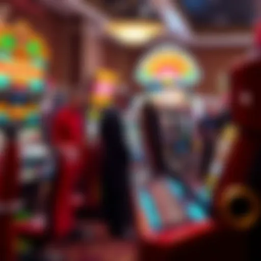 Vibrant display of classic casino slot machines