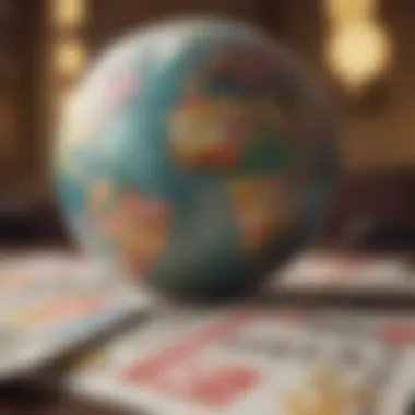 A digital representation of a global lottery ticket