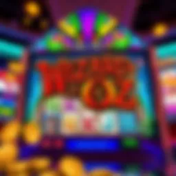 Vibrant Wizard of Oz slots game interface with colorful graphics