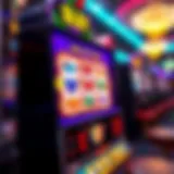 Colorful free slot machine display