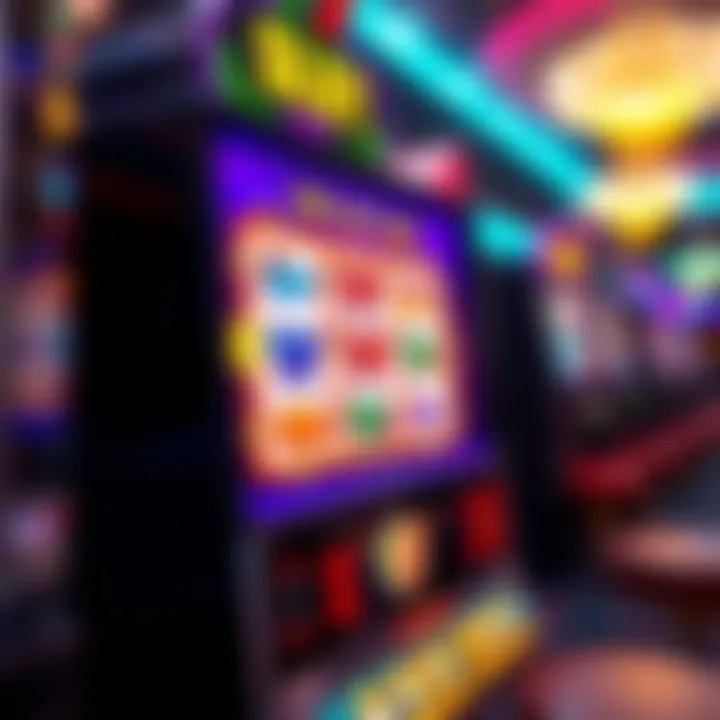 Colorful free slot machine display