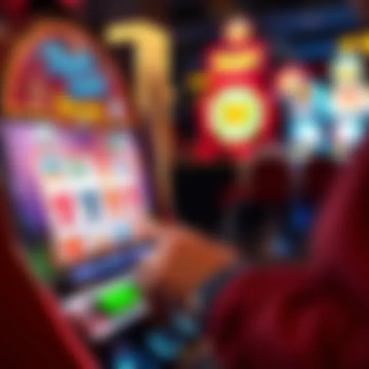 Detailed view of a player engaging with a free slot game on a digital device