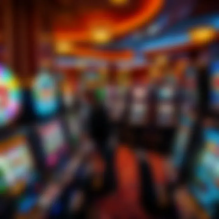 A detailed view of various slot machines available at Harrah's