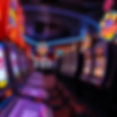 A vibrant casino floor showcasing unique slot machines