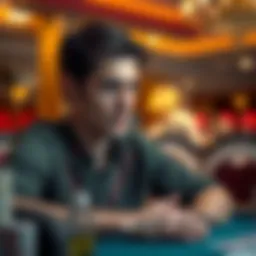 A focused player contemplating a strategy in One Card Poker