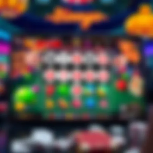 Virtual bingo game interface showcasing colorful cards and lively graphics