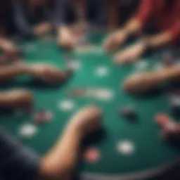 A vibrant online poker table with players engaged in action