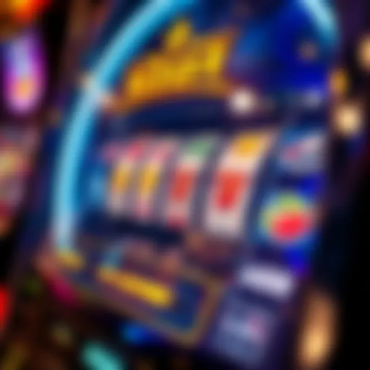 A close-up view of a modern slot machine display
