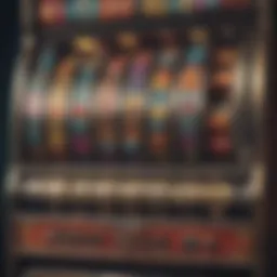A vibrant penny slot machine display with colorful reels and symbols