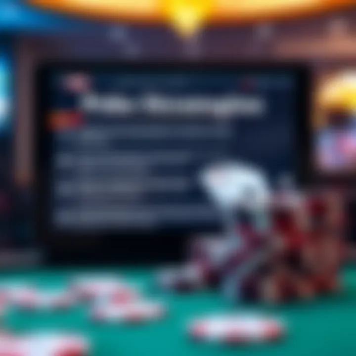 Poker Strategies for Enhanced Gameplay Strategic gameplay tips displayed on a digital screen for enhancing poker skills