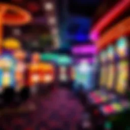 An array of vibrant casino gaming options highlighting poker and slot machines