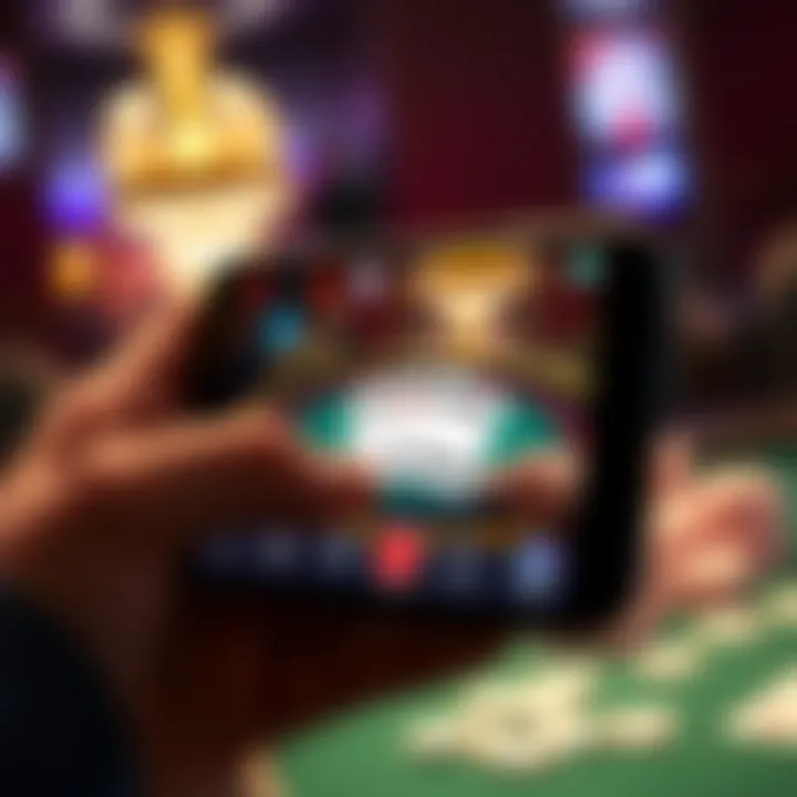 Immersive Poker App Experience A visually appealing interface of a real money poker app on an iPhone screen