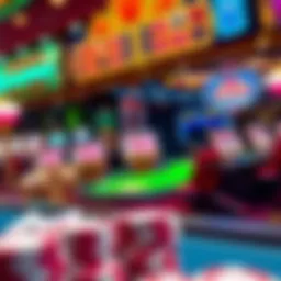Vibrant illustration of RTG casino interface