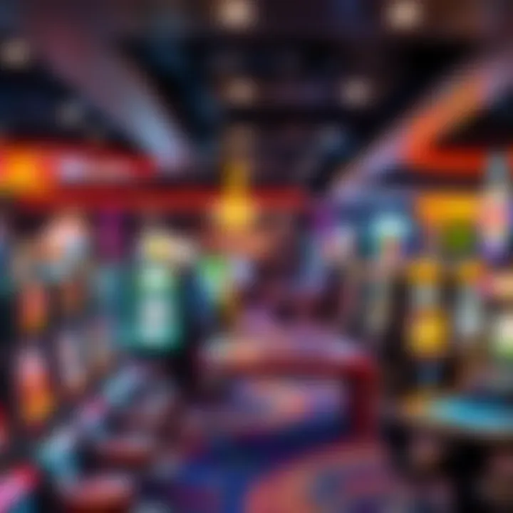 Diverse Gaming Floor Experience A vibrant gaming floor filled with a diverse range of slot machines and table games, illustrating the variety offered by Canadian casinos.