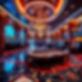A stunning view of a luxurious casino lobby in Canada showcasing opulent decor and vibrant atmospheres.