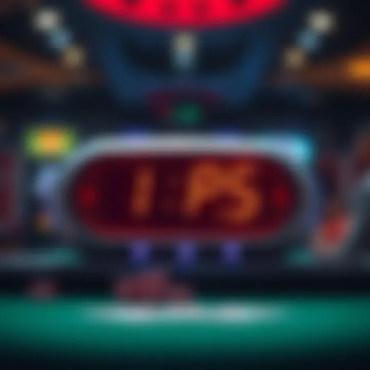 Sleek poker tournament clock with vibrant display