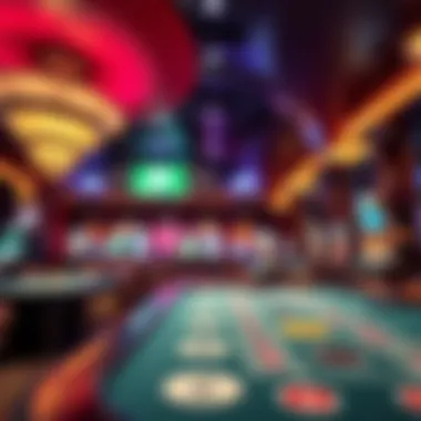 Luxurious Casino Interior Luxurious casino interior showcasing gaming tables and vibrant lights