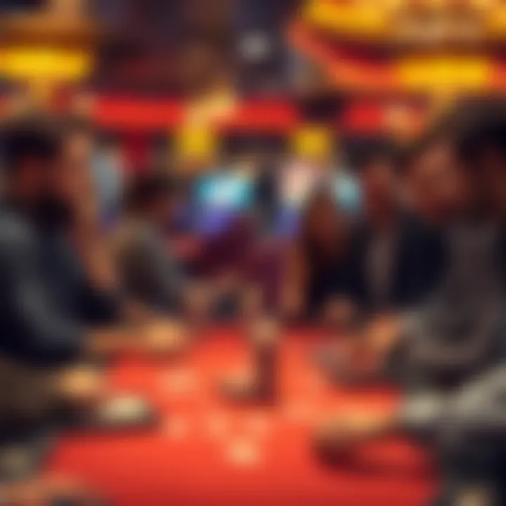 Lively Poker Game Group of friends enjoying a lively poker game at a casino