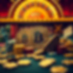 A visual representation of crypto gambling with digital coins and casino elements