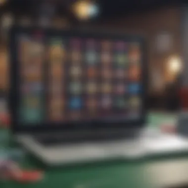 Diverse Online Gaming Options A laptop displaying various online casino games