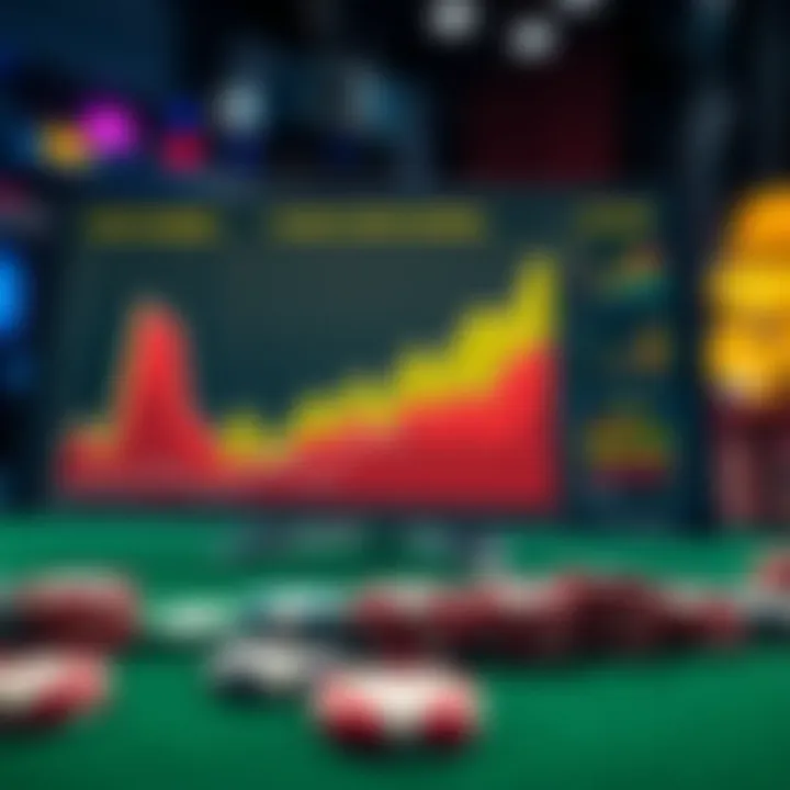 Dynamic charts illustrating trends and statistics in online gambling.