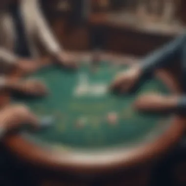 Automatic shuffler poker table in action during a game