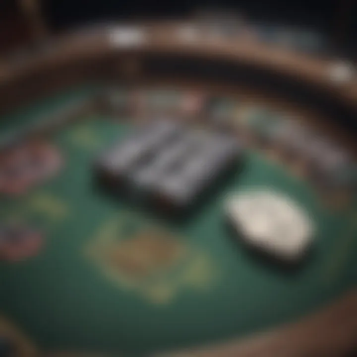 Close-up of automatic shuffler technology integrated into a poker table