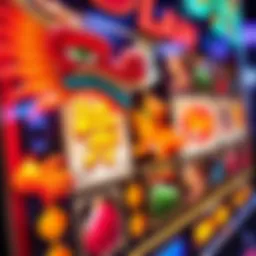 Close-up view of the dragon slot machine interface showcasing vibrant symbols and graphics