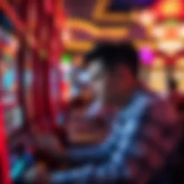Engagement with the Dragon Slot Experience Illustration of a player engaging with the dragon slot machine, highlighting their focused expression