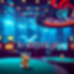 Underwater view of virtual casino environment