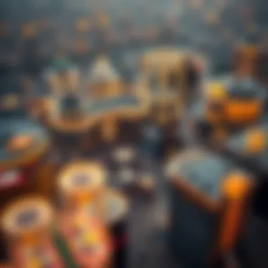 Aerial view of a bustling casino complex in New York