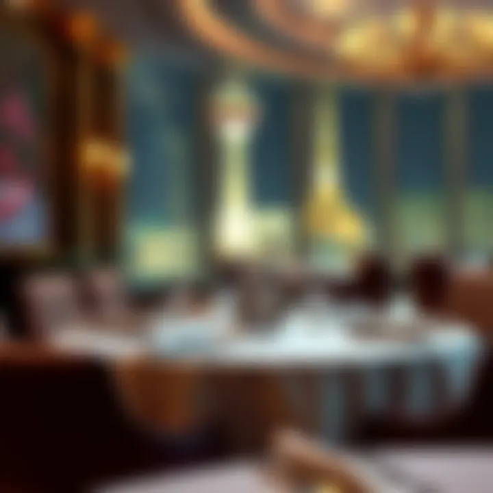 Elegant dining setup at Stratosphere Restaurant