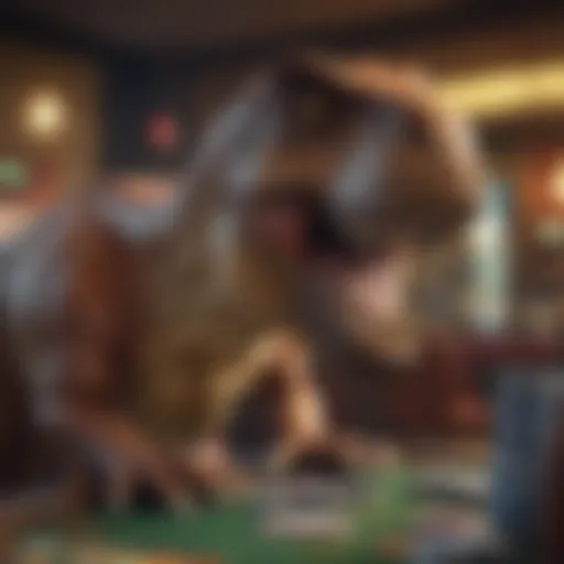 Dynamic visuals of the T-Rex slot game interface showcasing vibrant graphics and engaging animations