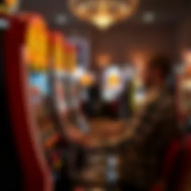 Player Engagement with Wild West Slot A player engaging with a Wild West slot machine in a modern casino