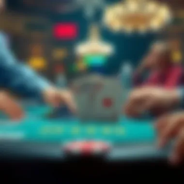 Texas Holdem gameplay with cards and chips